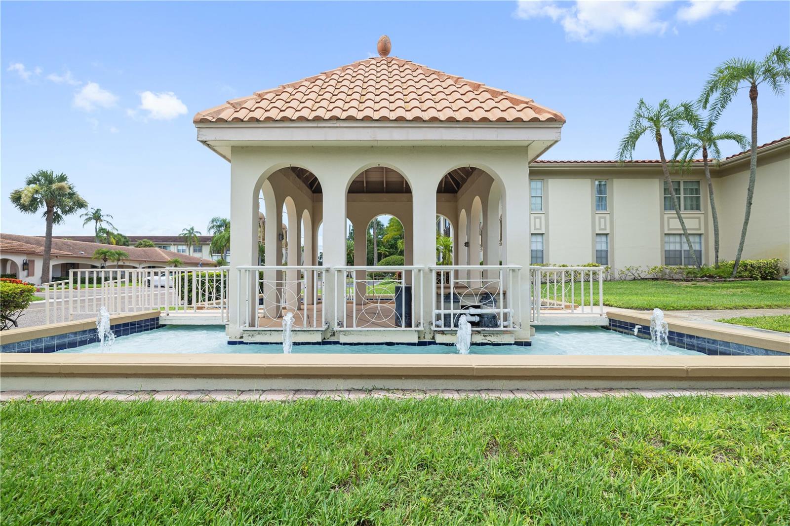 Fountain outside of unit