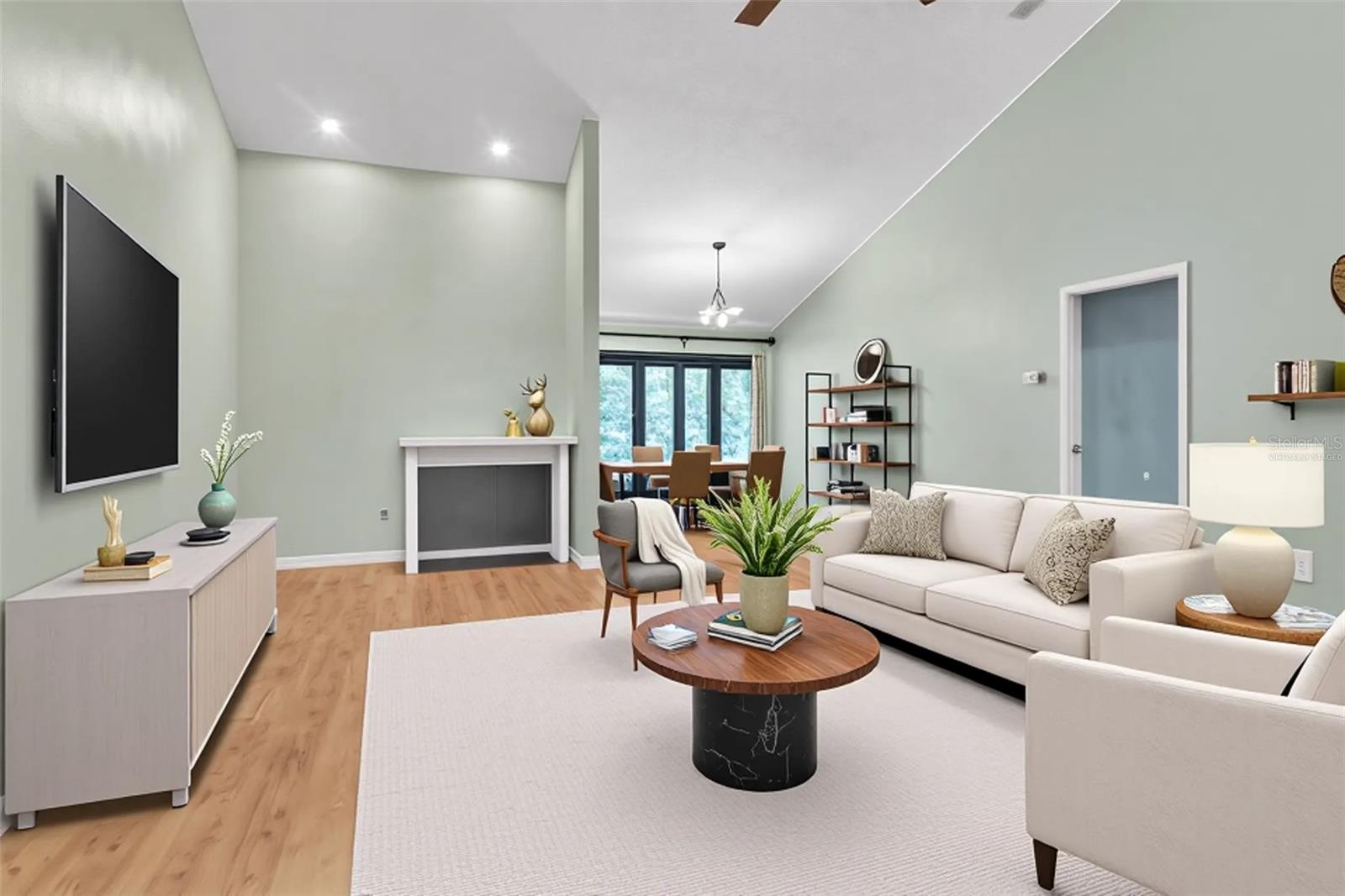 Virtually staged living room