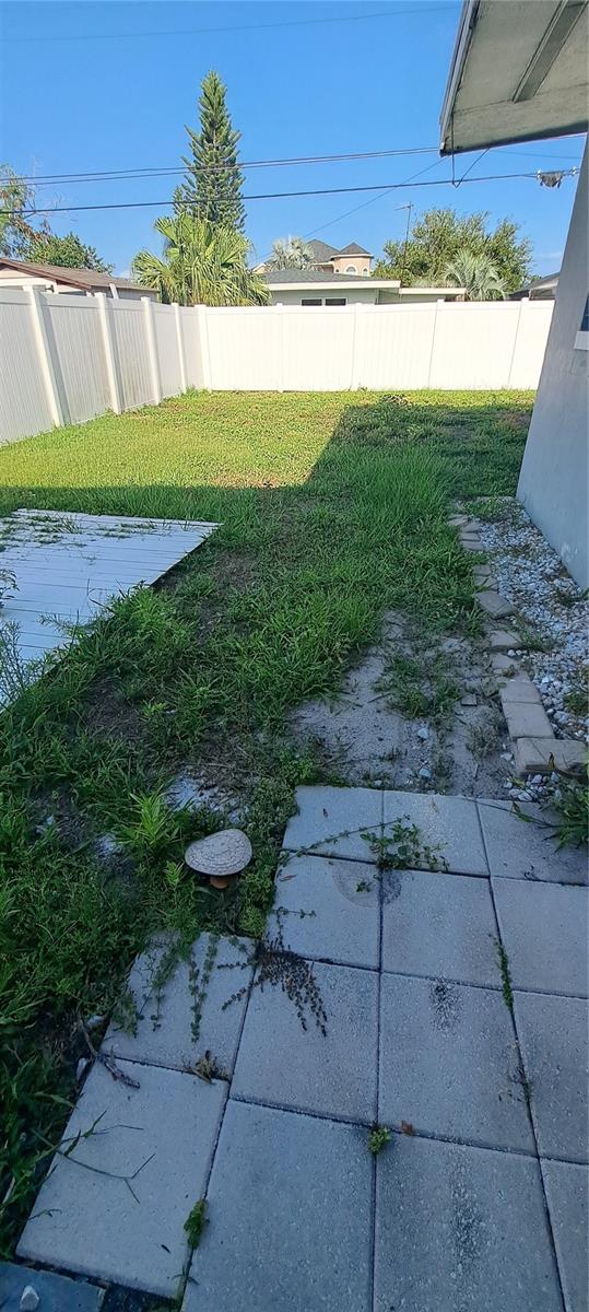 Fenced backyard