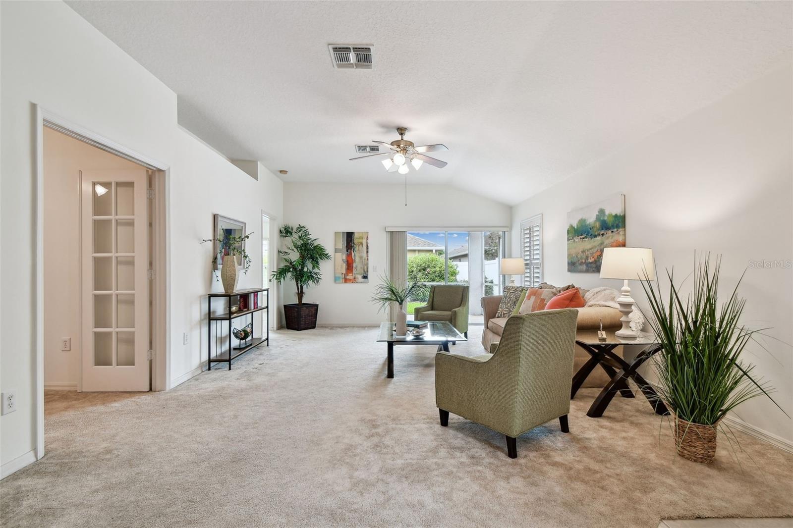 Main Living w/French Doors to Office/Den