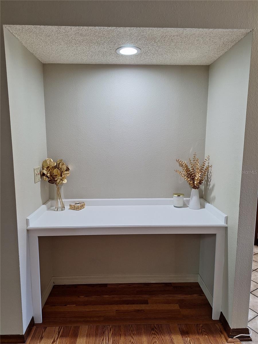 built in desk in great room
