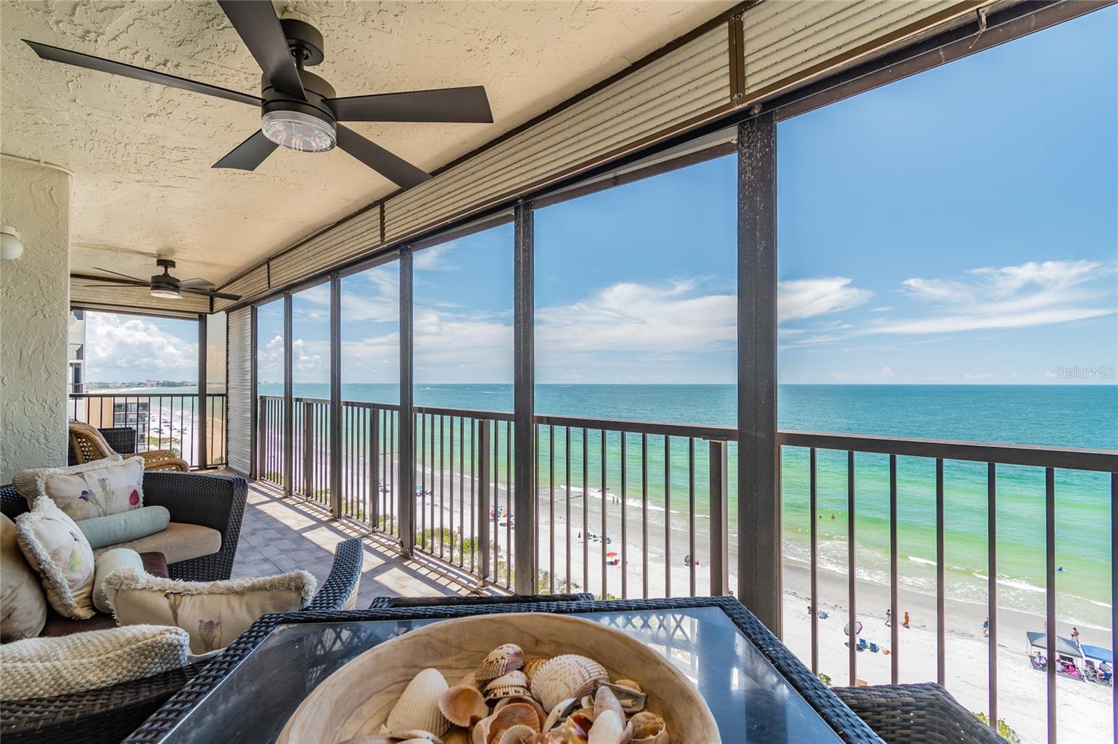 One of the largest balconies on the beach with panoramic views of the beautiful Gulf waters and marine life!