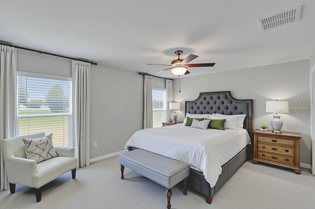 Virtually staged Primary Bedroom