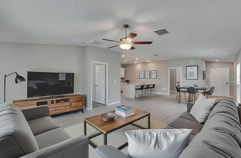 Virtually staged main living space