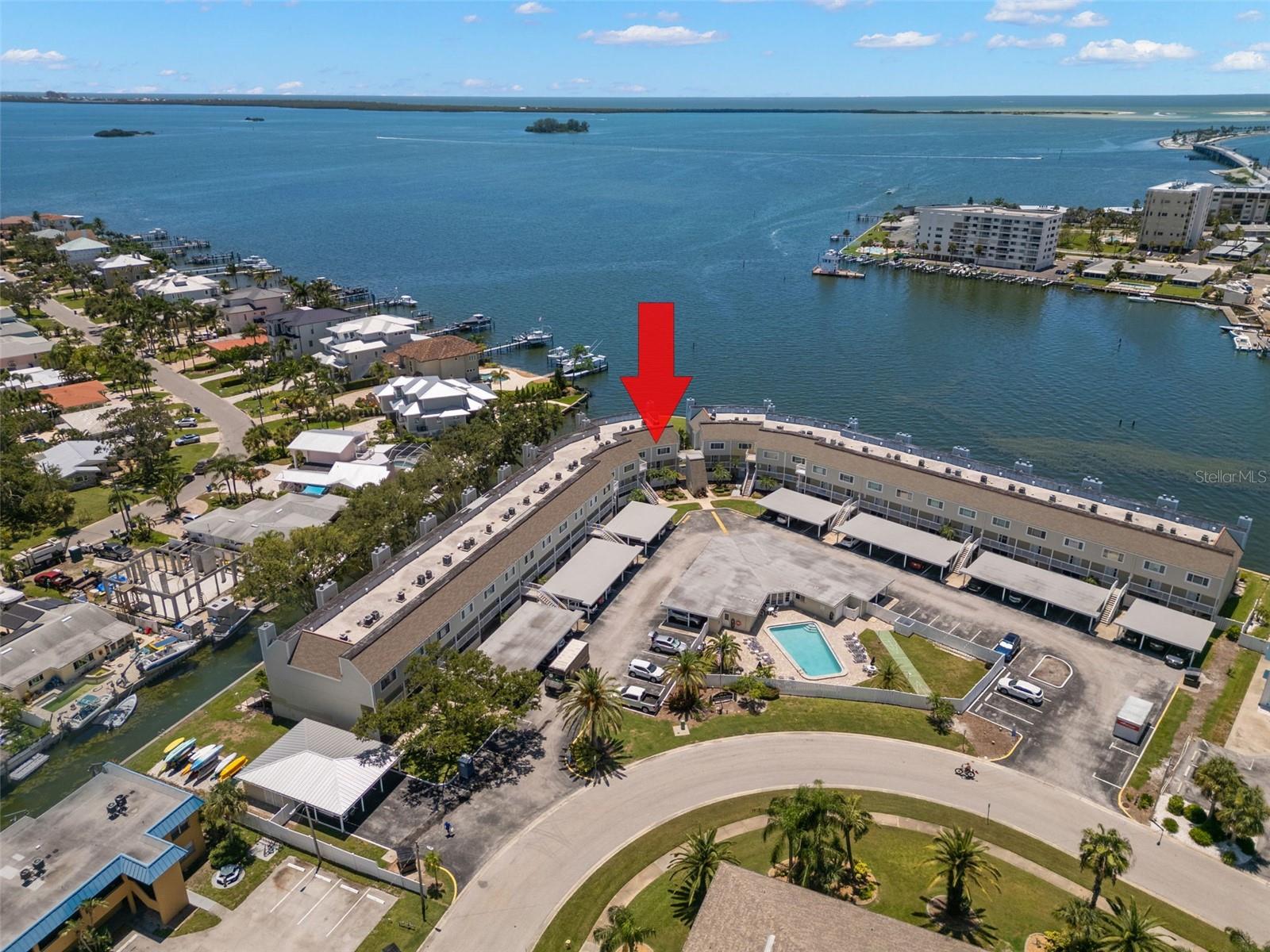 View of Caladesi Island from unit and causeway with bike and walking trail to Honeymoon Island.  Two minutes from Unit.  3 miles from beginning to end.