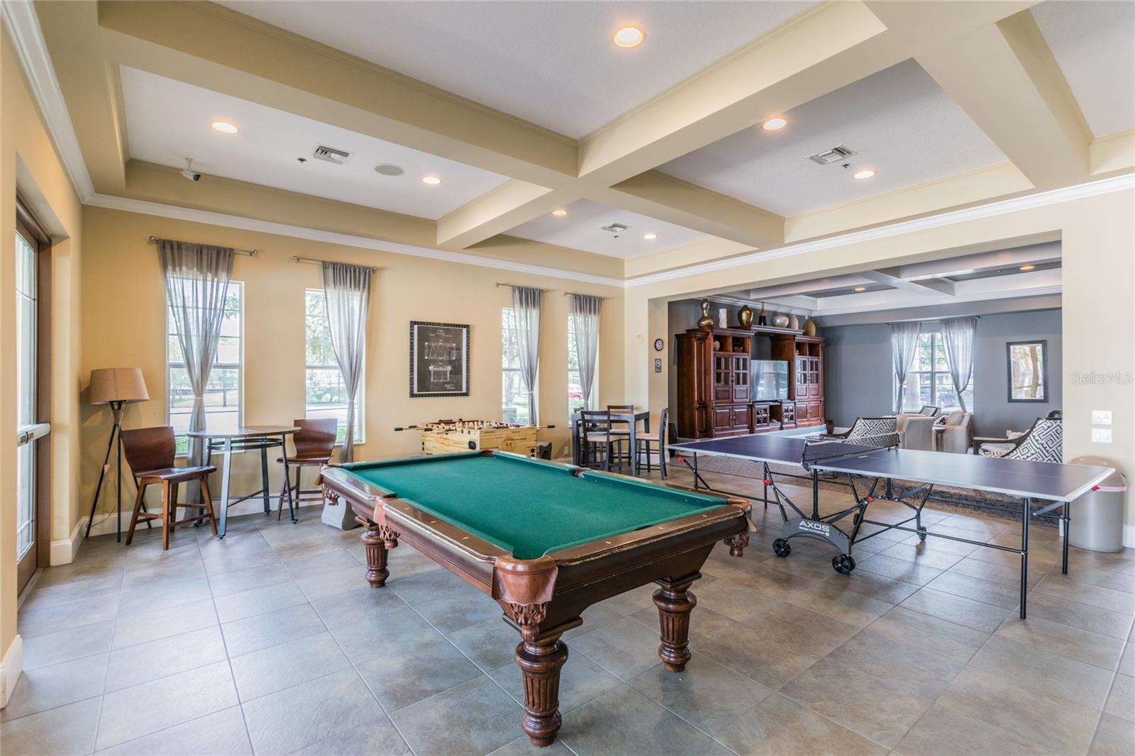 Game room with pool, ping pong & more