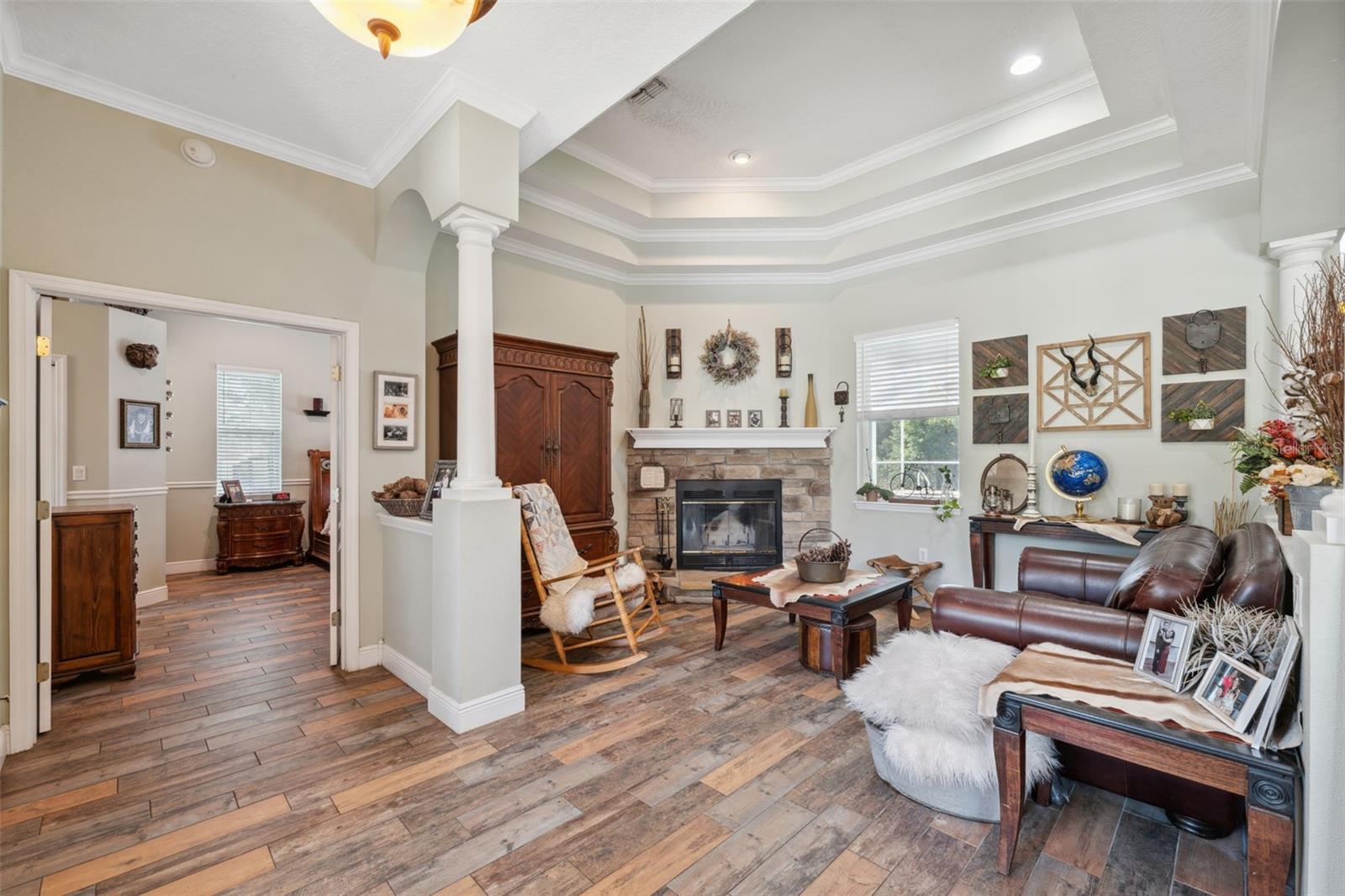 Formal living room with fireplace!