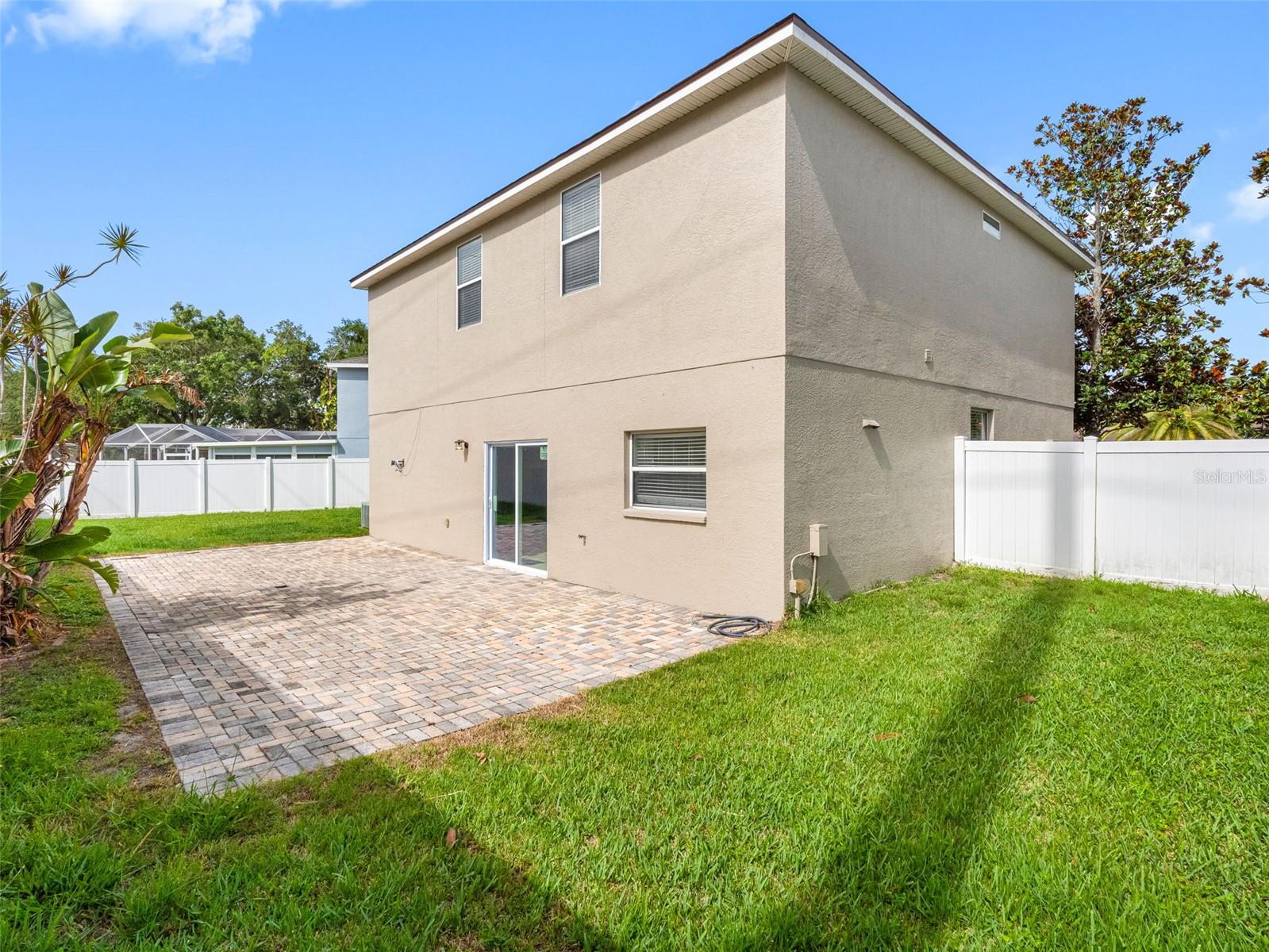 Backyard with pavered patio