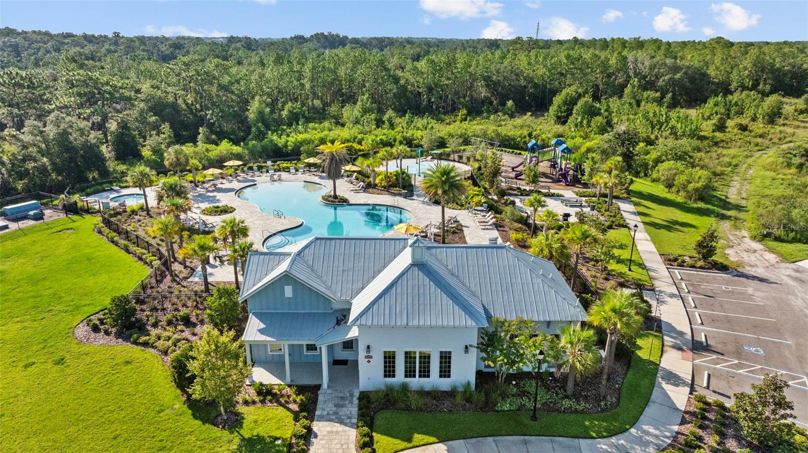 one of three swimming pools
