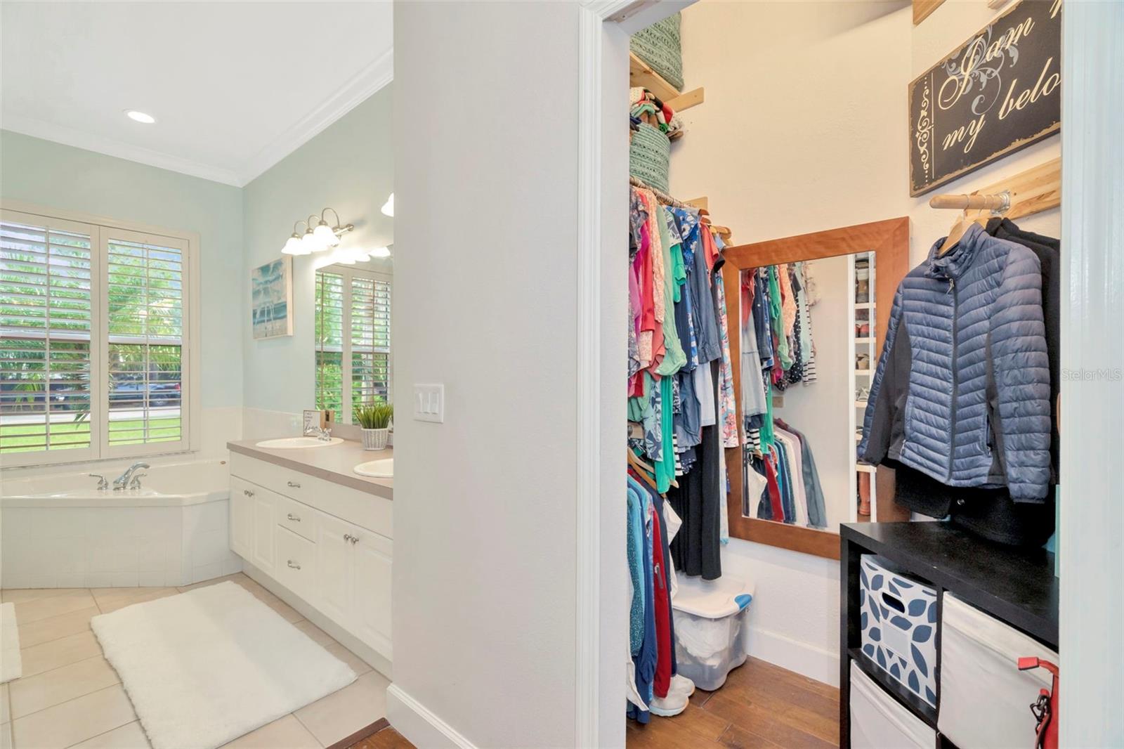 Primary bathroom and closet
