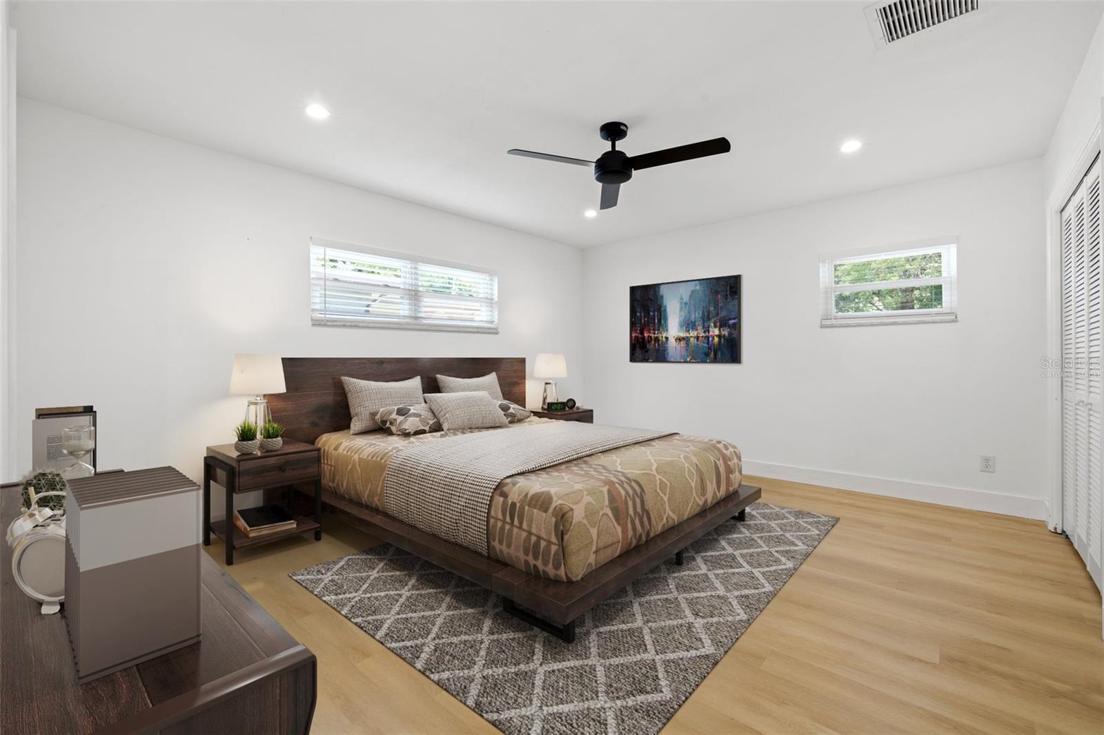 Virtually Staged Primary Bedroom