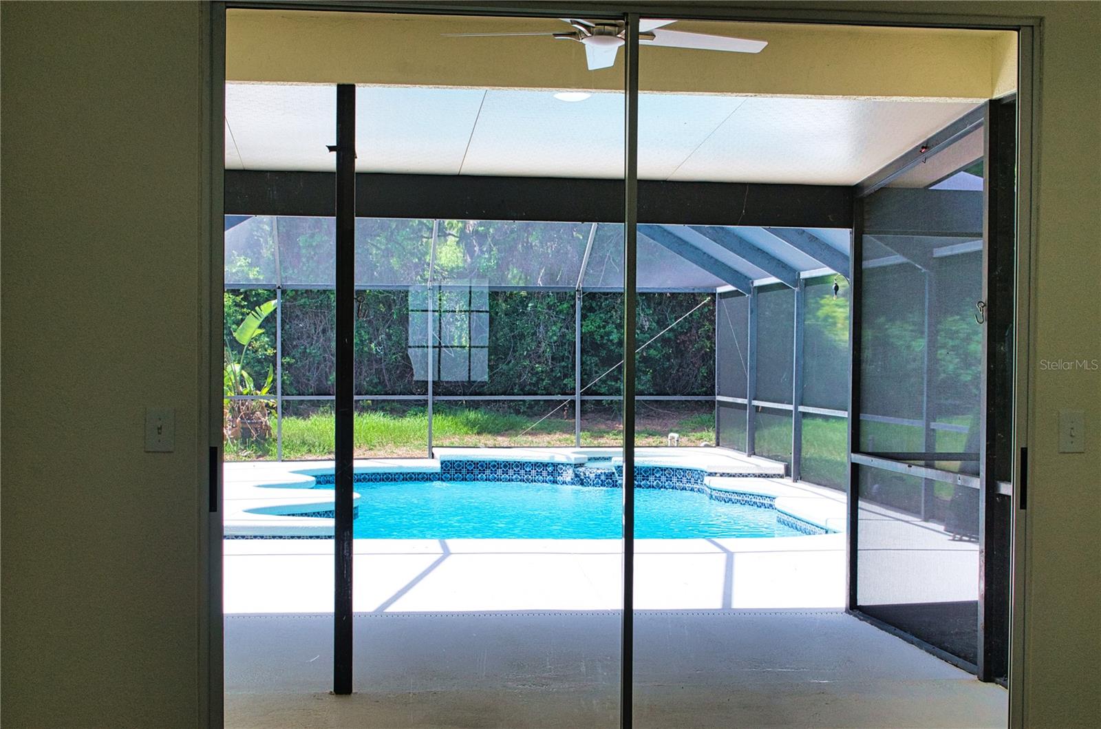 view of pool from primary