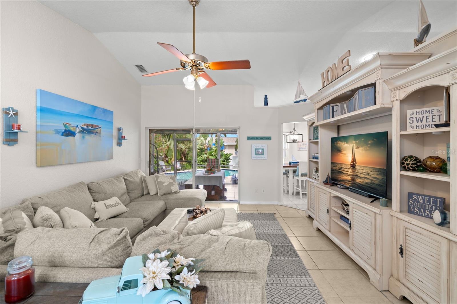 Livingroom showing backyard entrance