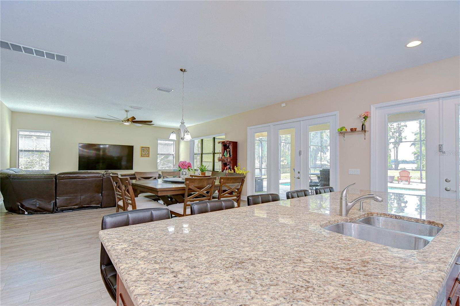 Large kitchen and open living area