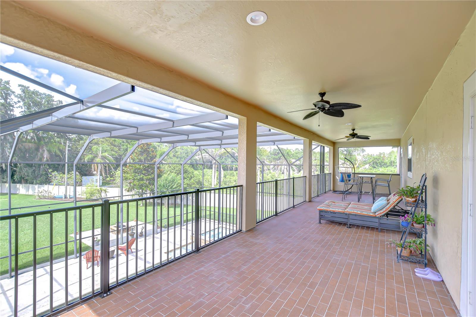 Looking out at the lake and pool from above!