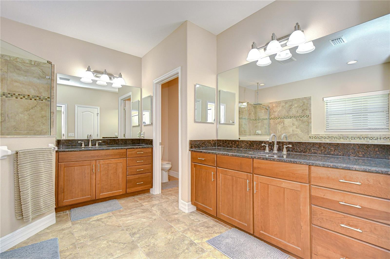 Separate vanities in primary bath