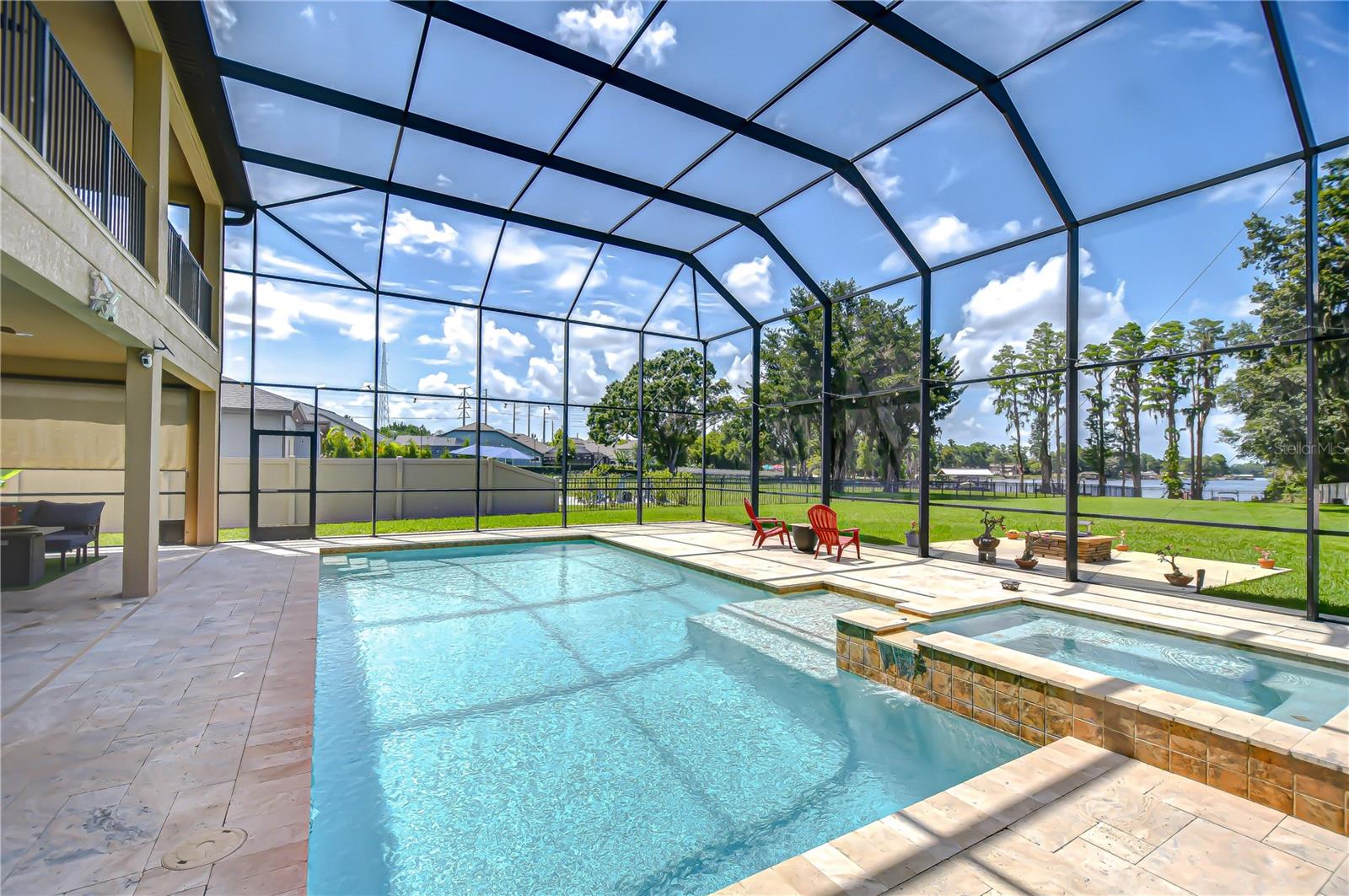 Pool and large covered patio