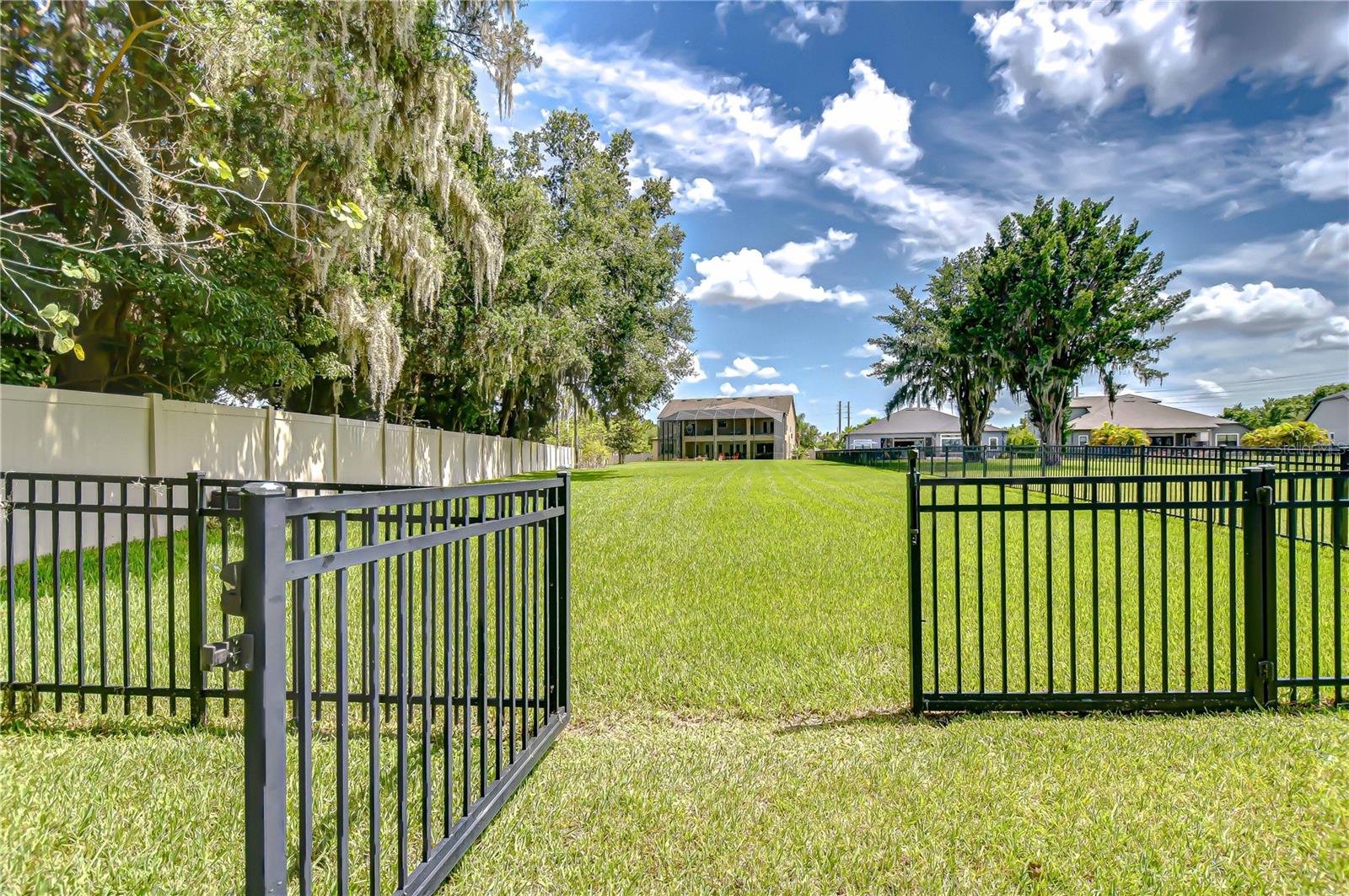Fully fenced back yard