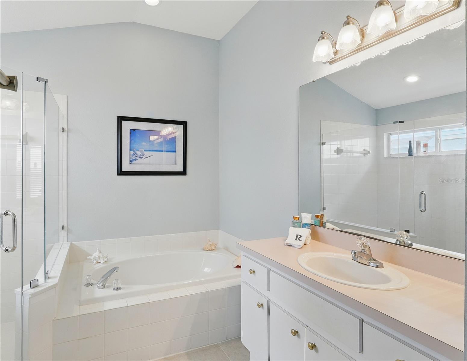 Shower with separate garden tub!