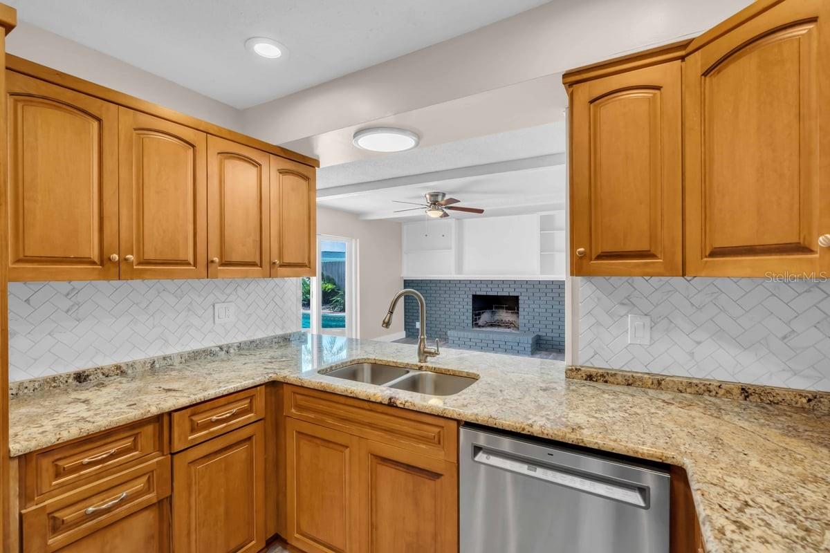 Kitchen through to Family Room