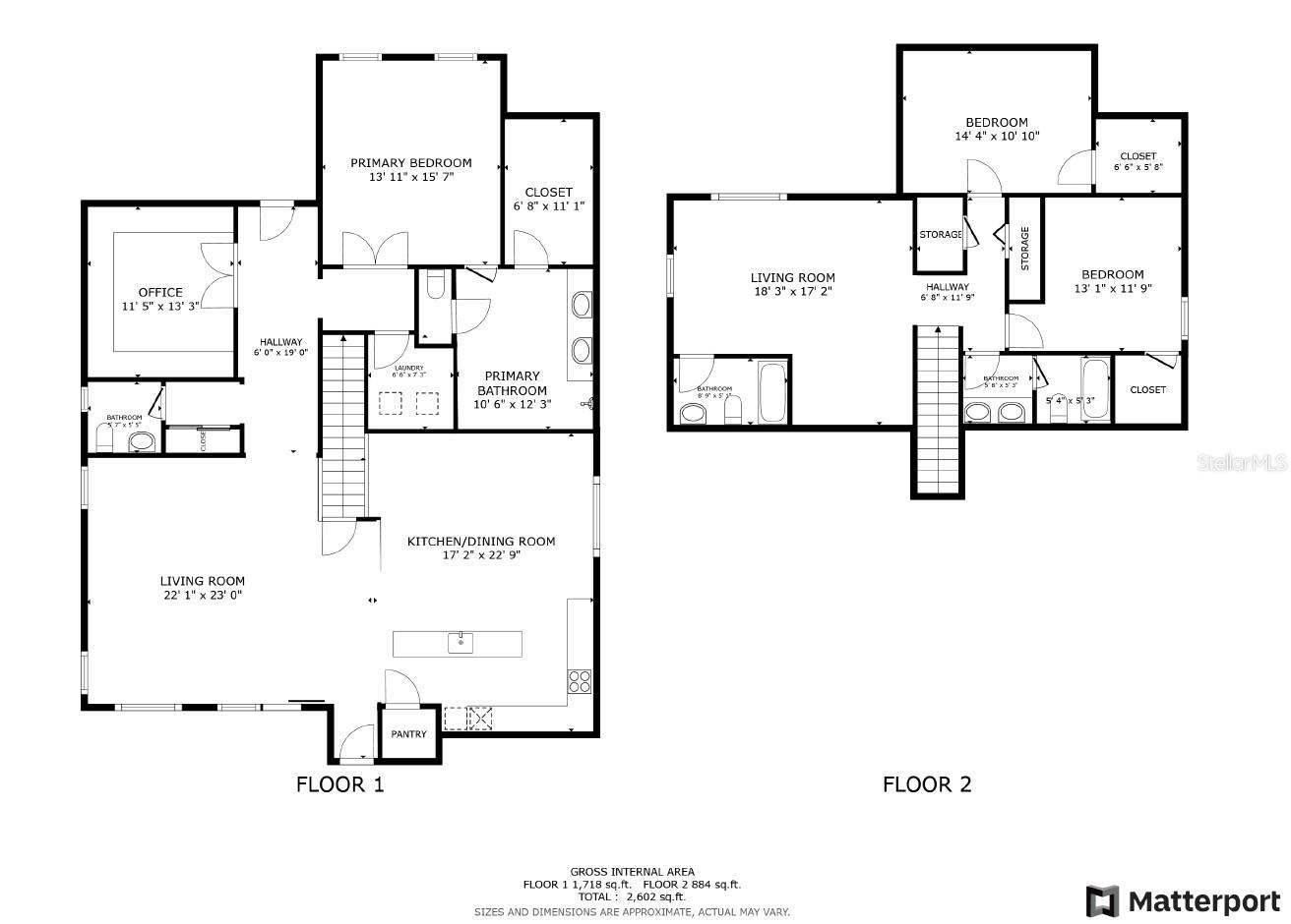 Floor Plan - shows the unique custom built LOFT with Bathroom