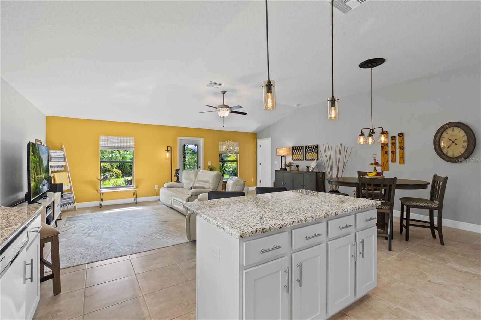 Kitchen Opens into the Living Room