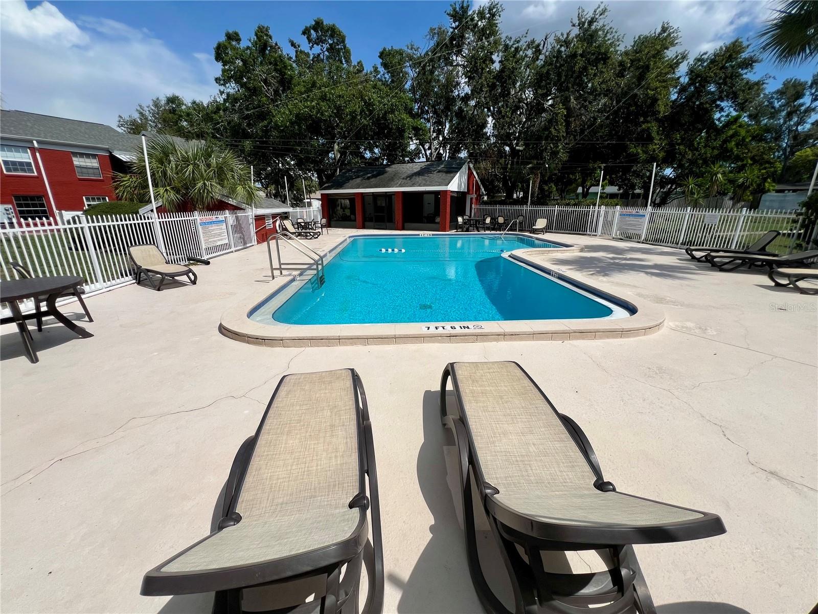 Quiet relaxing pool area