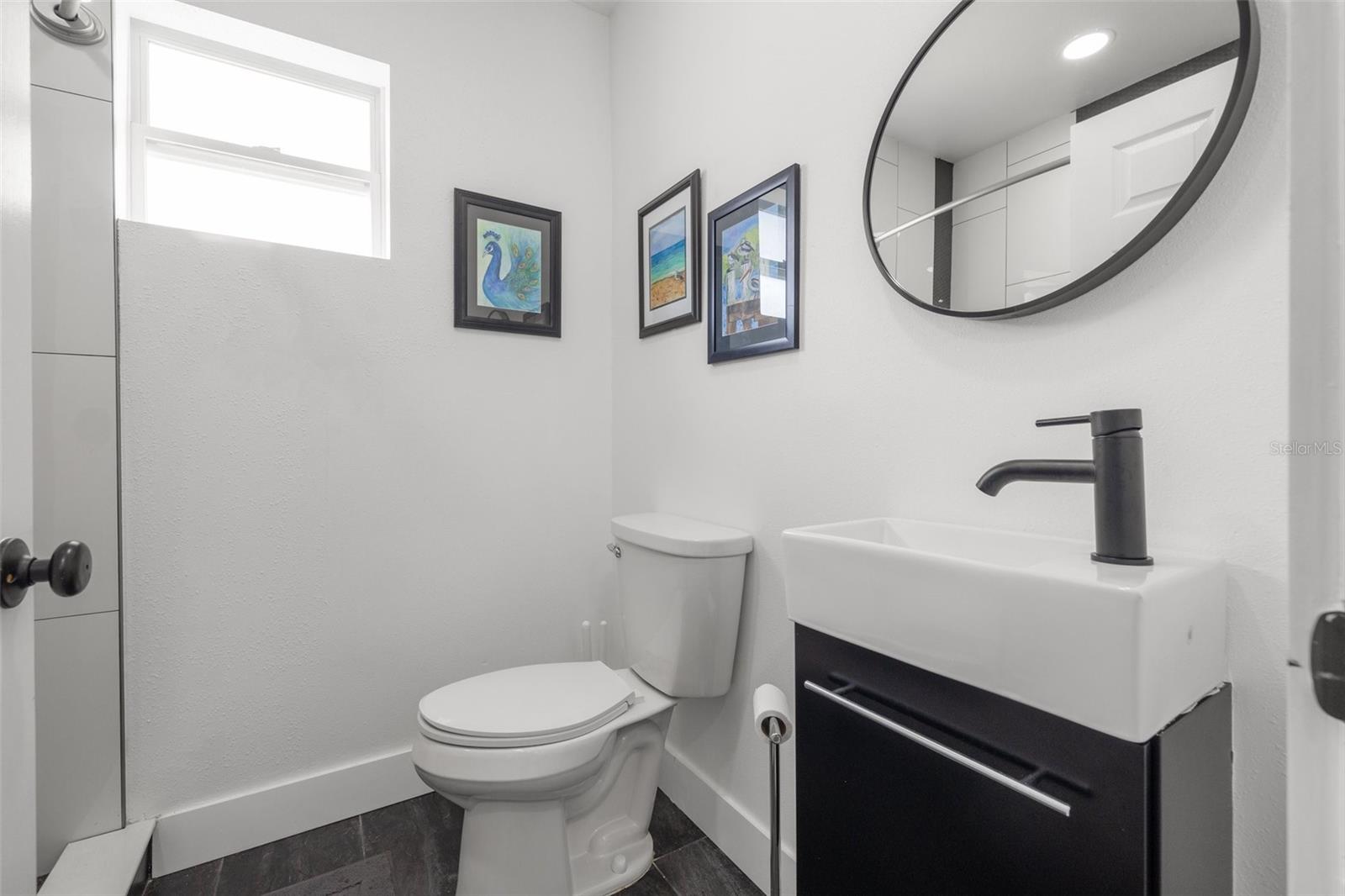 Full bath in flex space