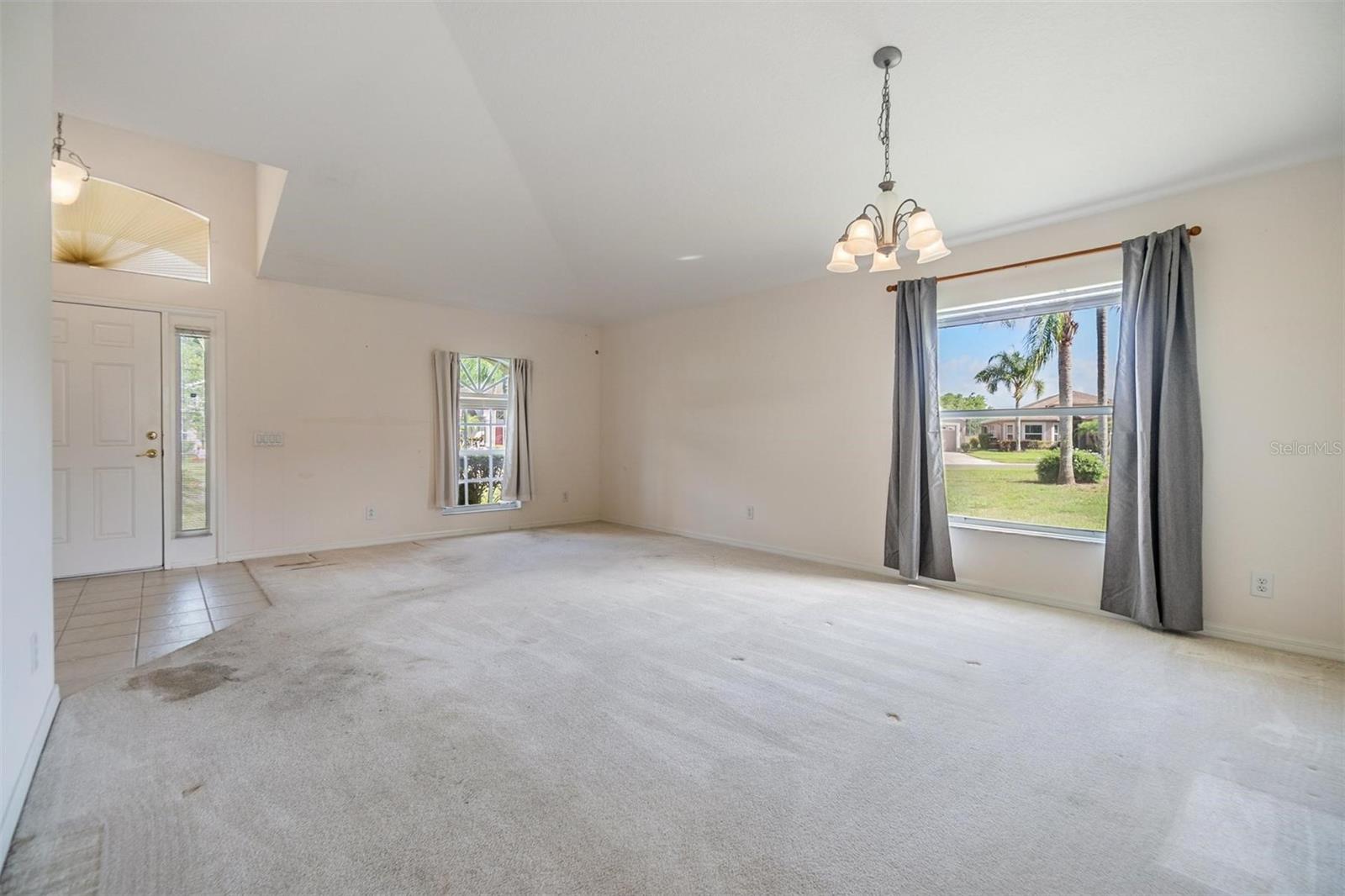 Living room just off the foyer