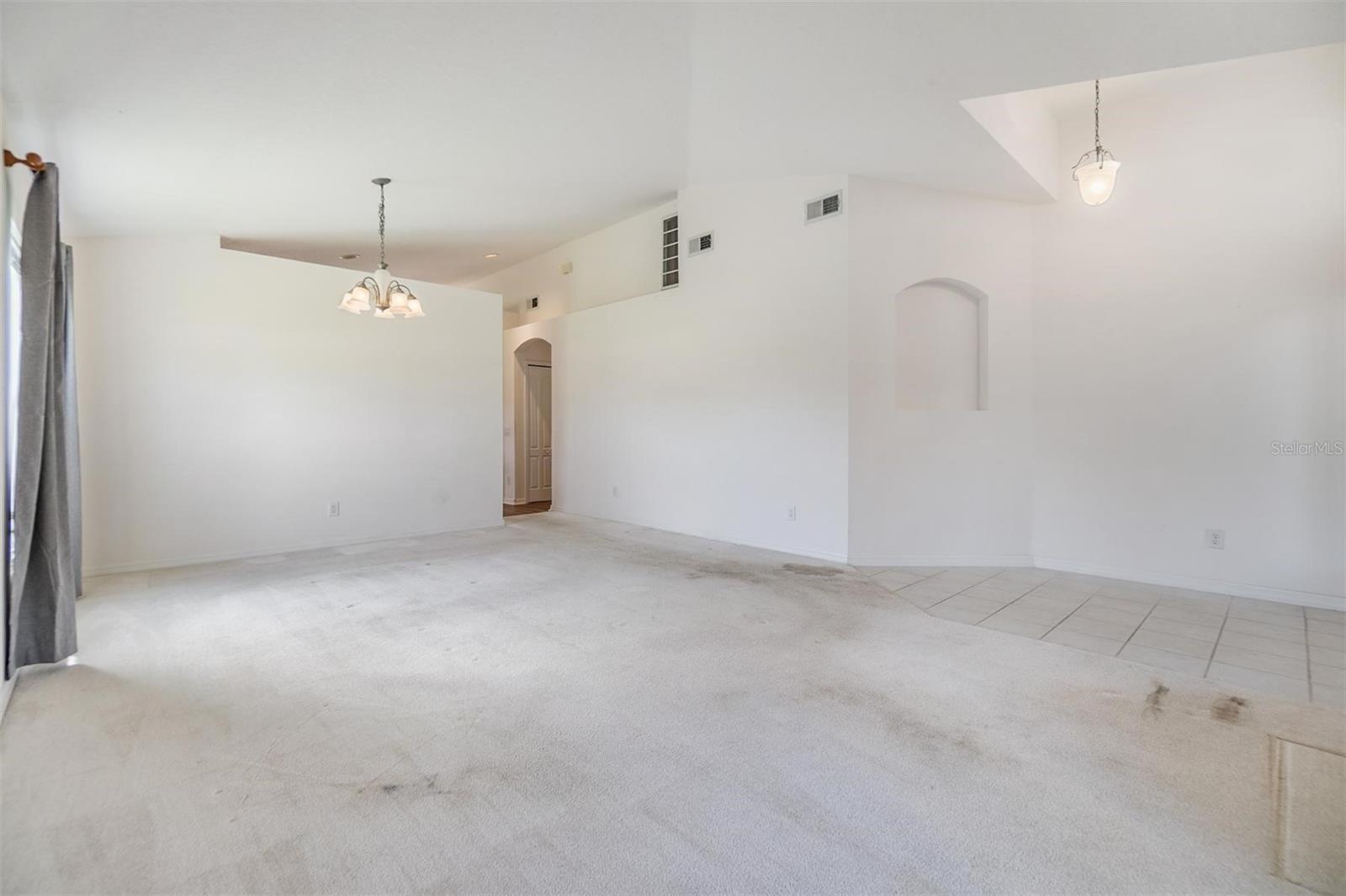 Living room view of dining area