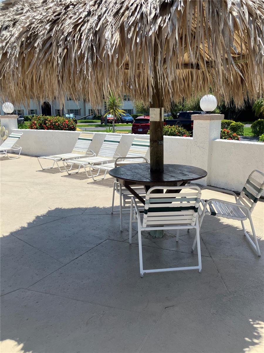 POOL SEATING IN THE SHADE