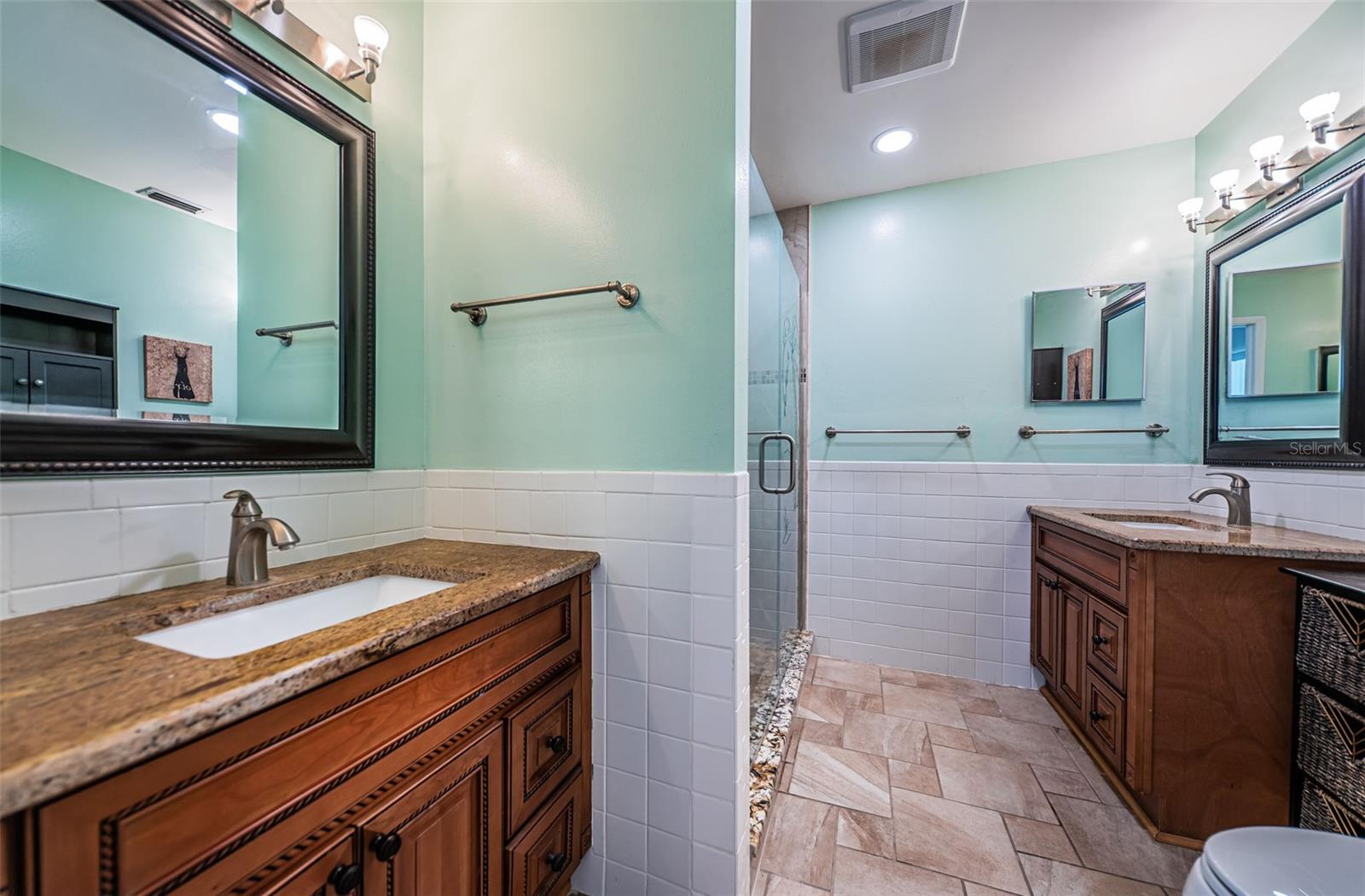 Primary bathroom with double sinks