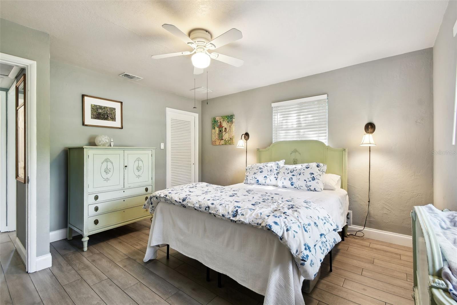 Porcelain wood-look tile throughout this home.