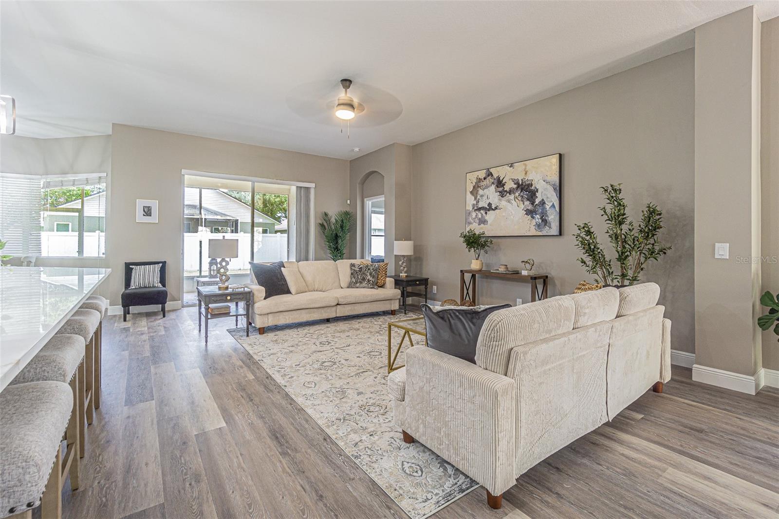a generous Great Room open to the Kitchen and Lanai