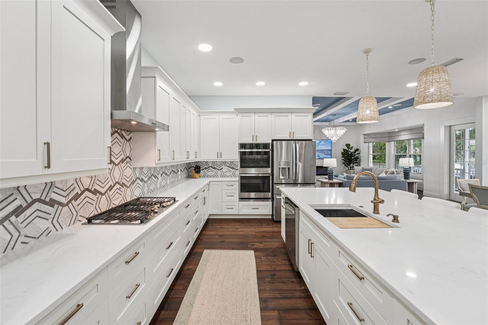 GE Profile Gas Stove and Stainless Range Hood
