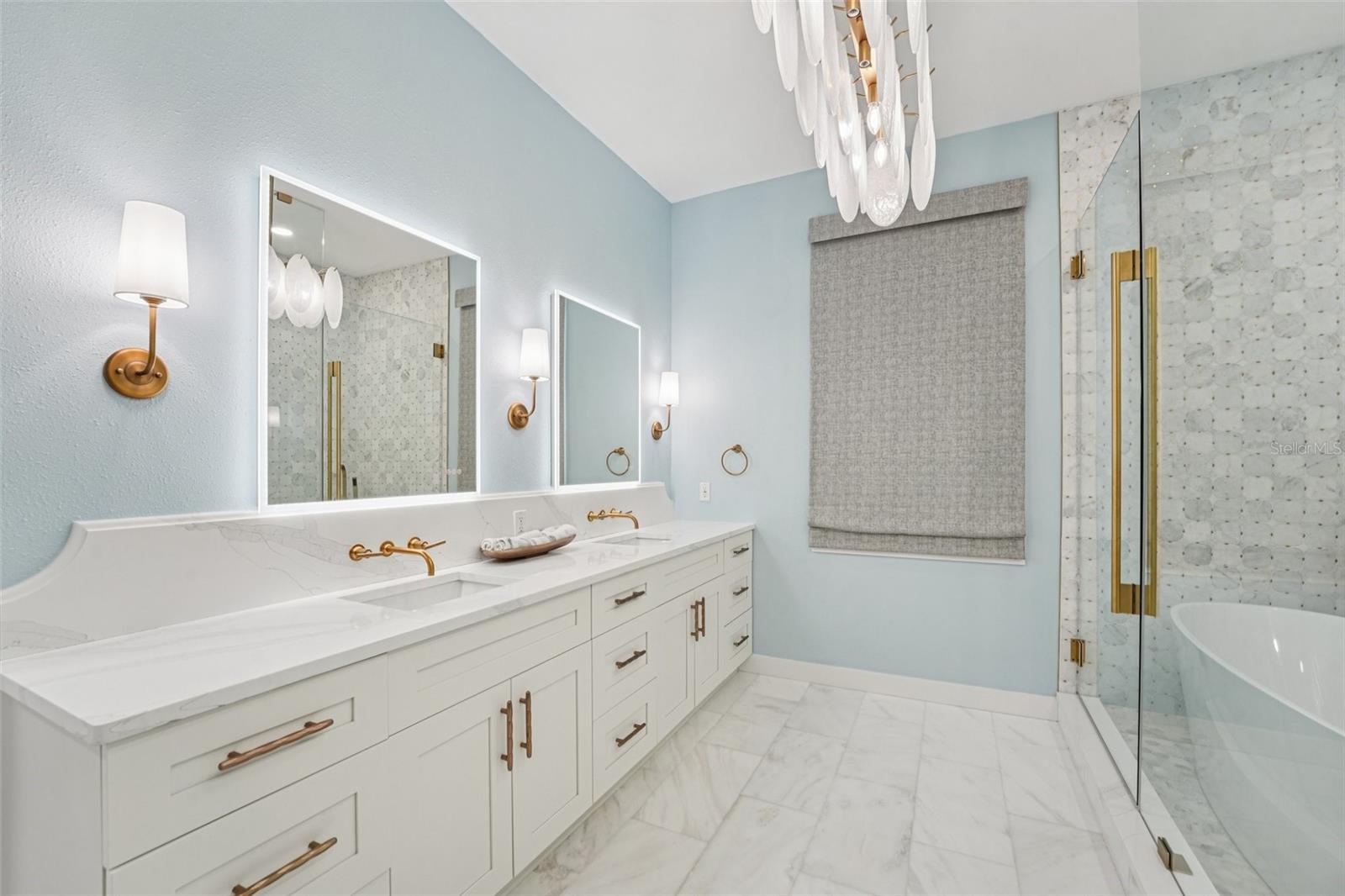 Double Vanities with Quartz counters