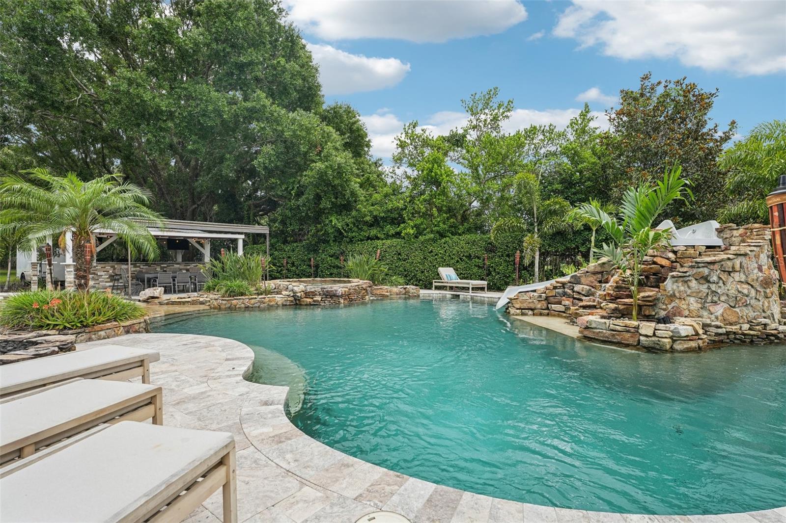 Lazy River and slide for both kids and adults to enjoy
