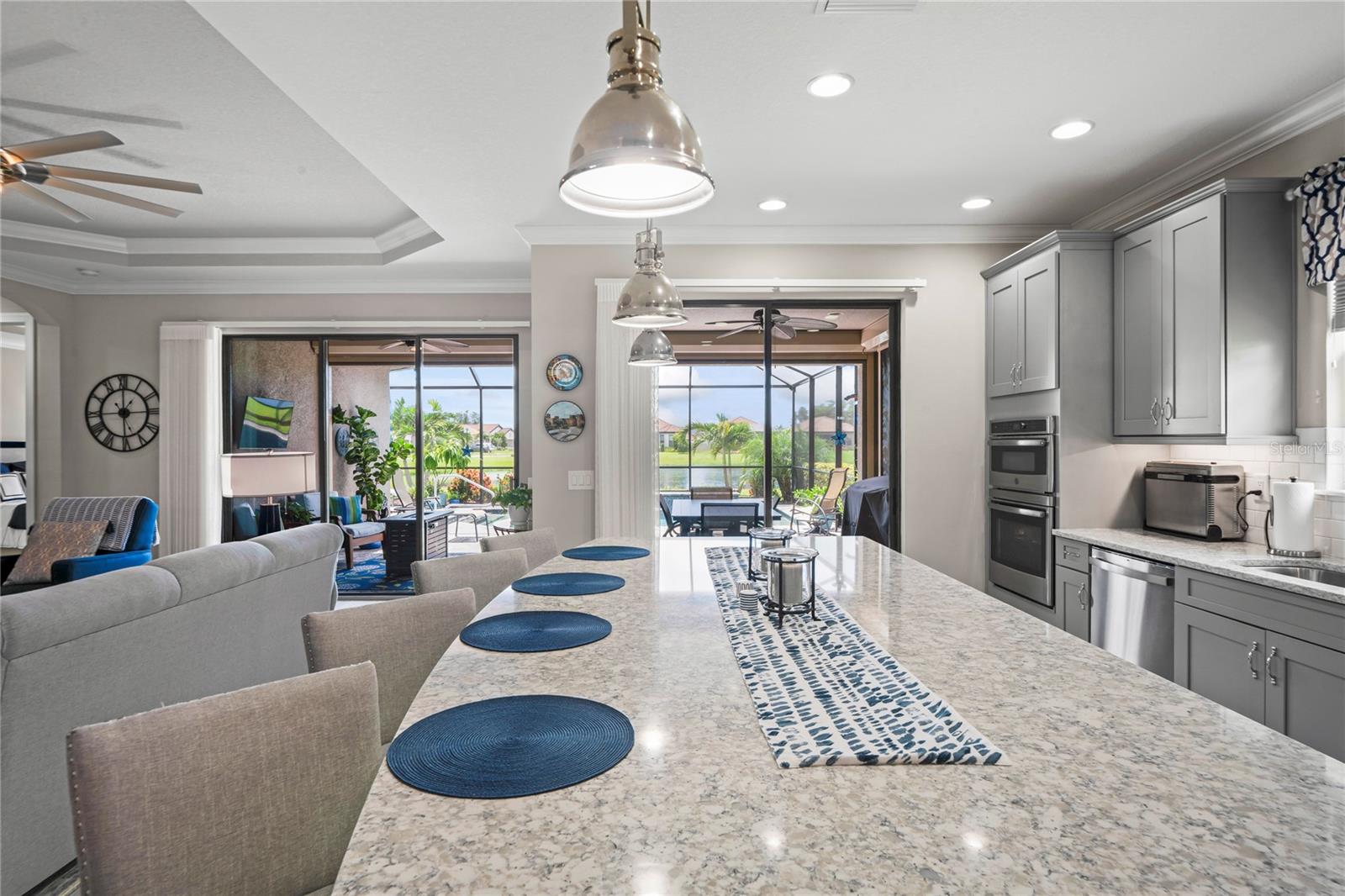Quartz counter top island