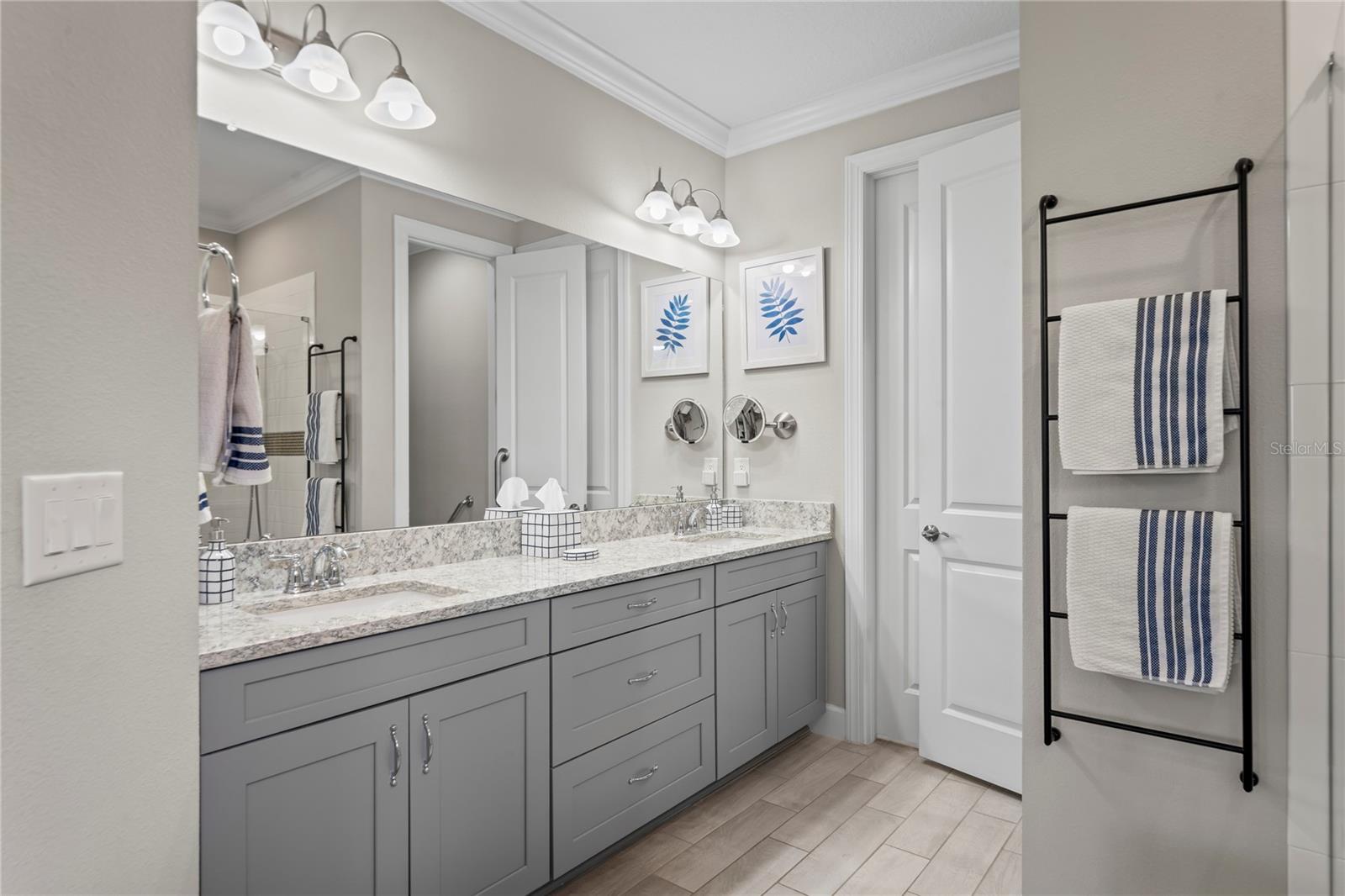 Primary bathroom double vanity