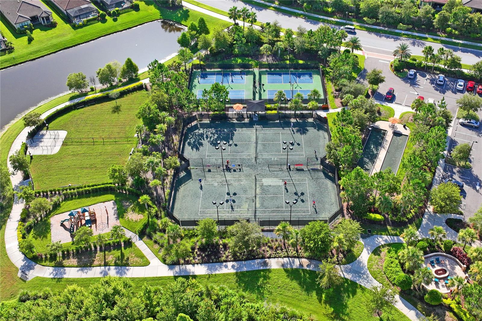 Aerial view of Pickle ball and Tennis Courts