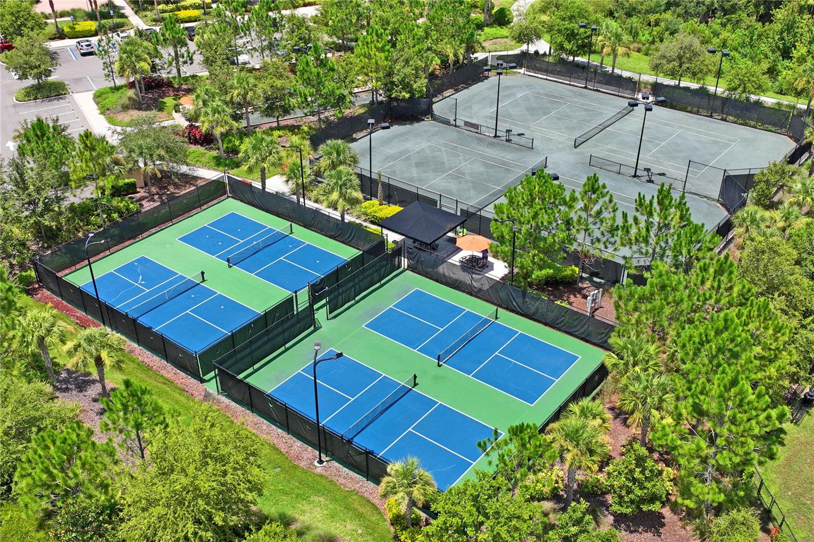 Aerial view of Pickle ball and Tennis Courts