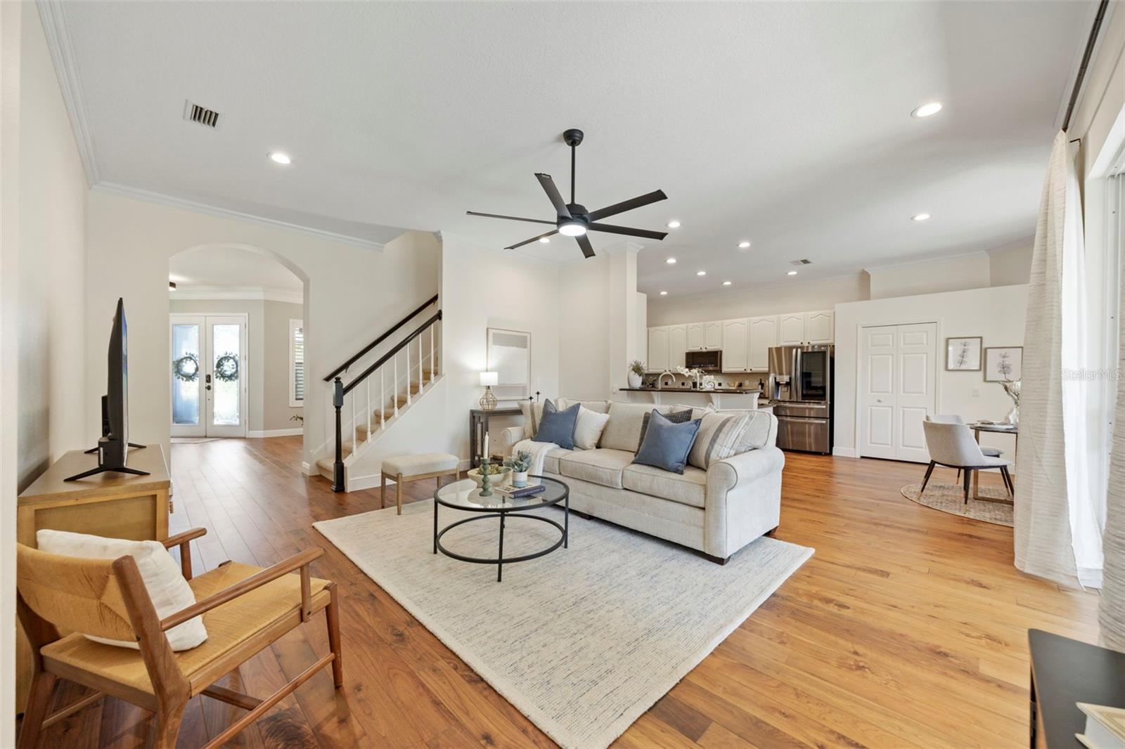Large family room in center of home.