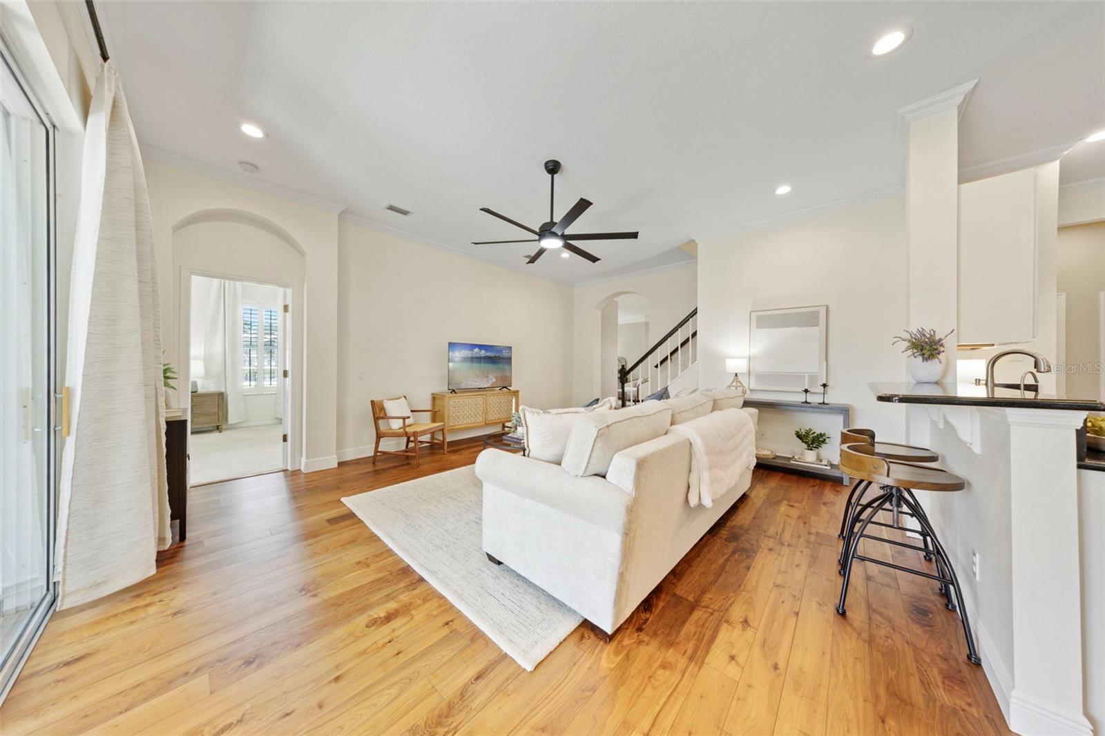 Large family room in center of home.