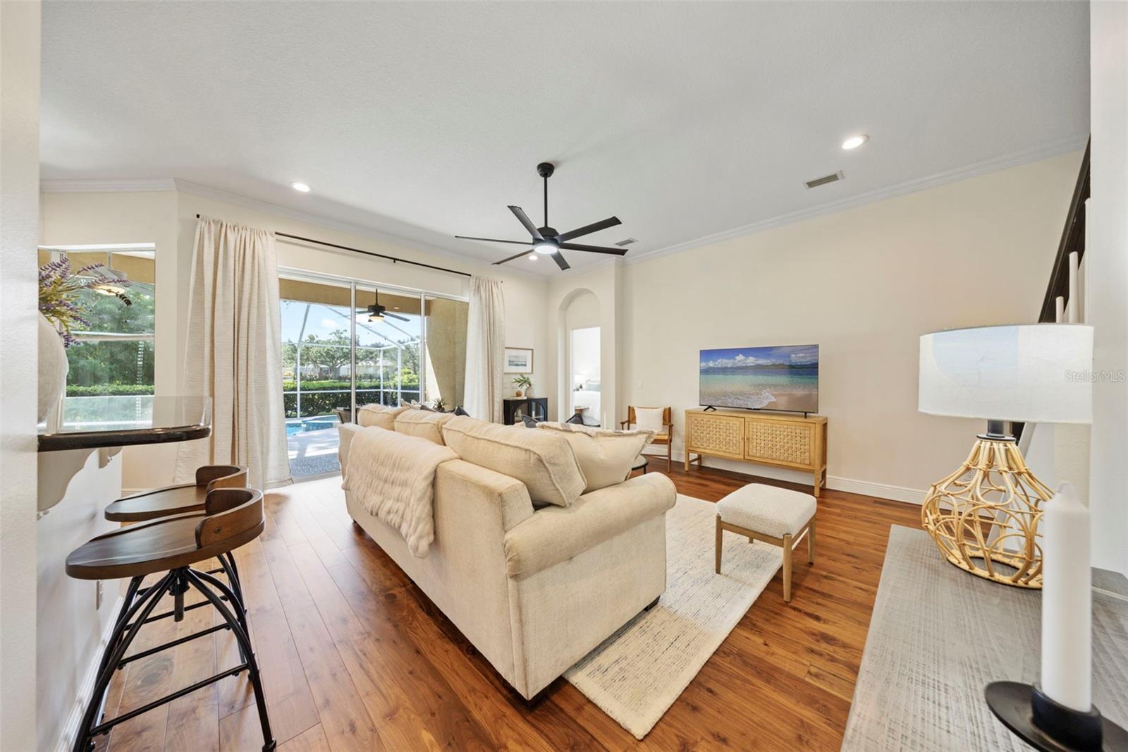 Large family room in center of home.