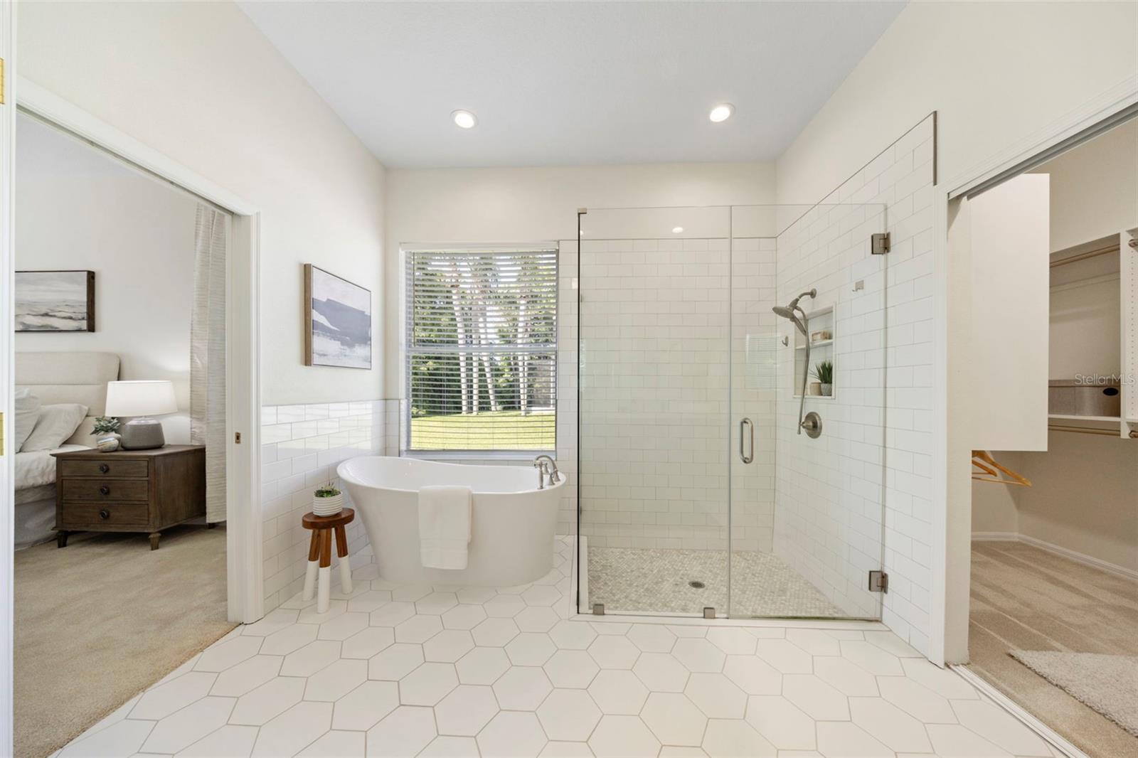 Gorgeous remodeled primary bathroom.