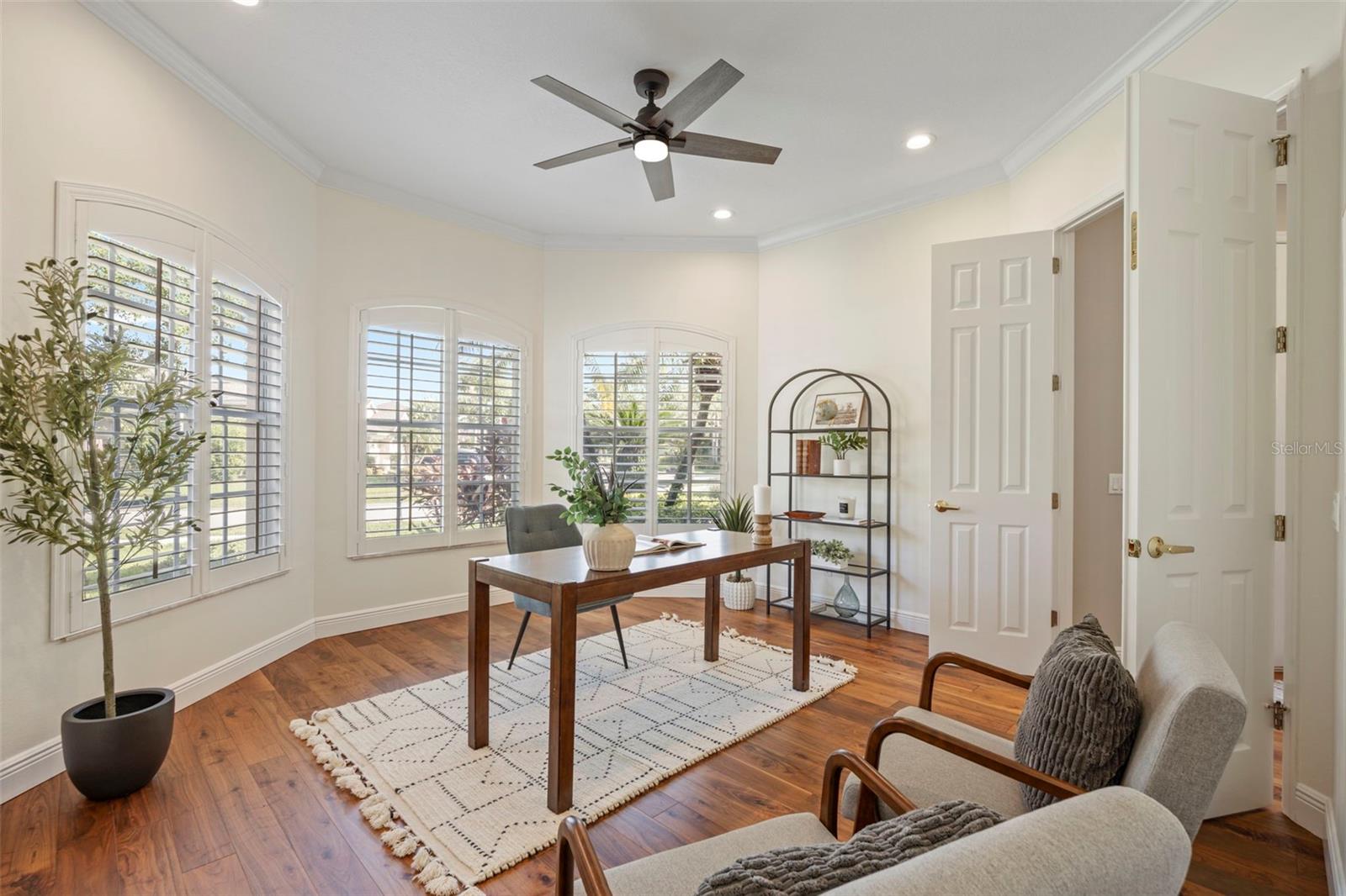 Large private office in front of home.