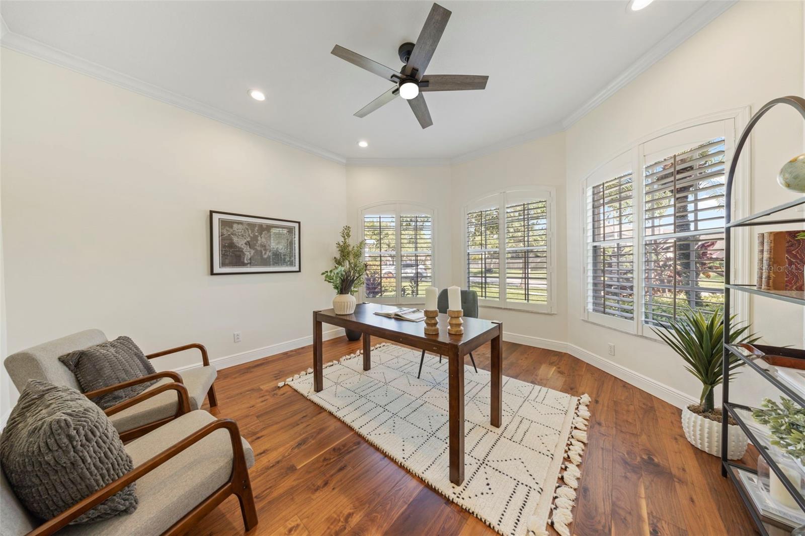 Large private office in front of home.