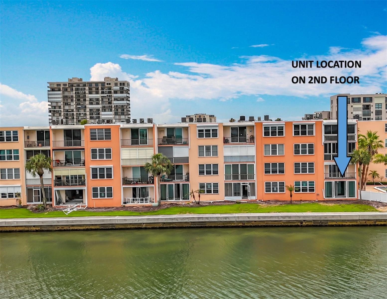 As you can see this is a perfect location, located right on the open water but up on the 2nd floor