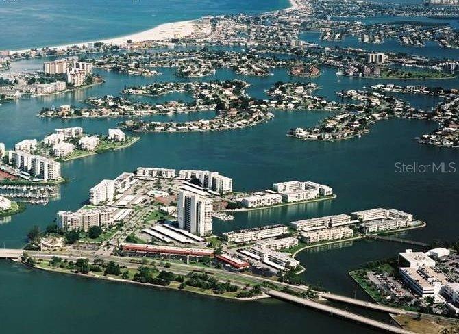 Aerial view of Bay Island