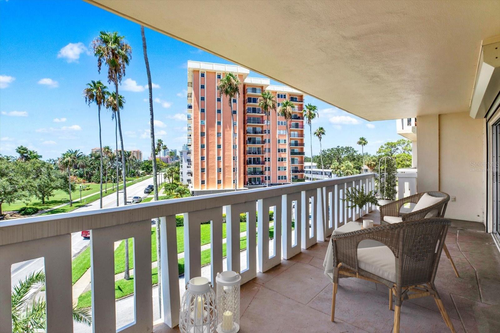 Virtually Staged One of Two Balcony